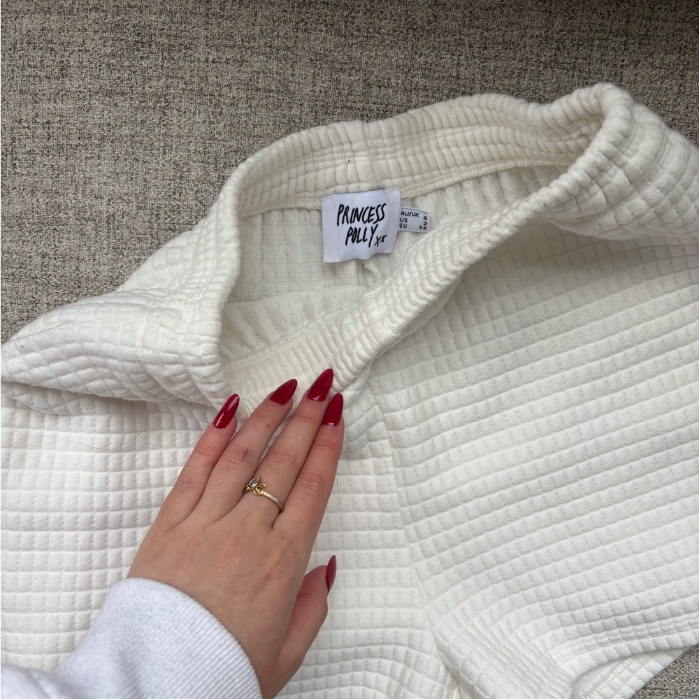 Princess Polly White Textured Top
